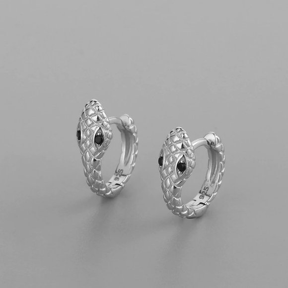 *NEW 925 Sterling Silver Serpenti Huggie Hoops - Picture 4 of 7